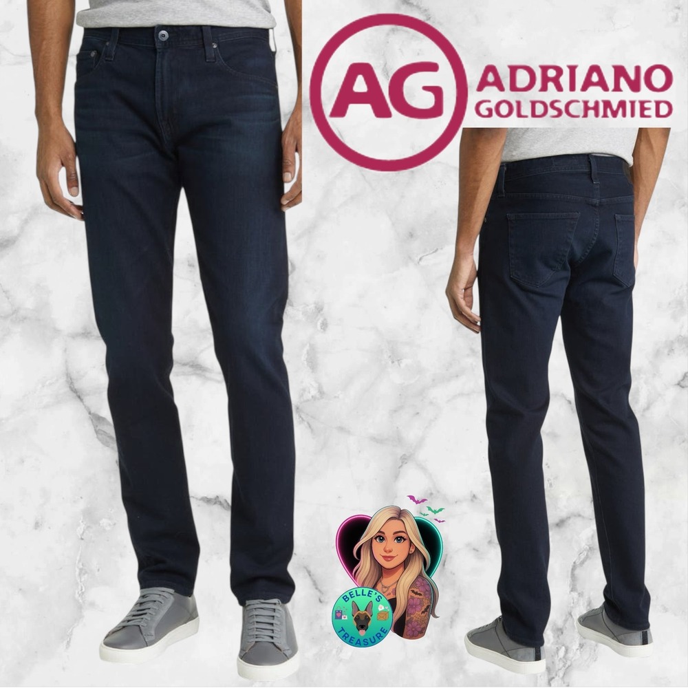 AG Adriano Goldschmied‎ Tellis Modern Slim Jeans Mens 33x34 Dark Indigo Blue